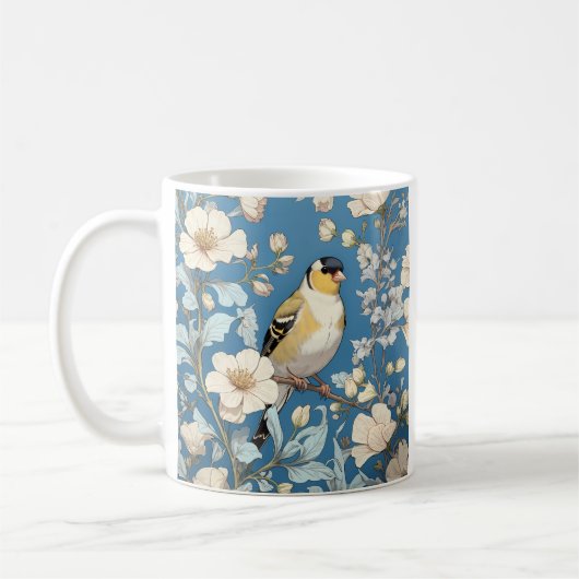 American Goldfinch William Morris Inspired Kaffeetasse (Links)
