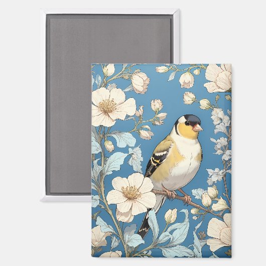 American Goldfinch William Morris Inspired Magnet (Vorderseite/Rückseite)