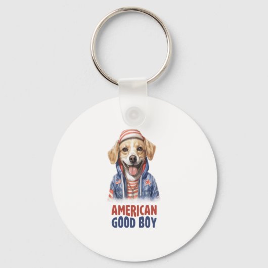 American GoodBoy Dog US Jacket im Juli Schlüsselanhänger (Vorderseite)