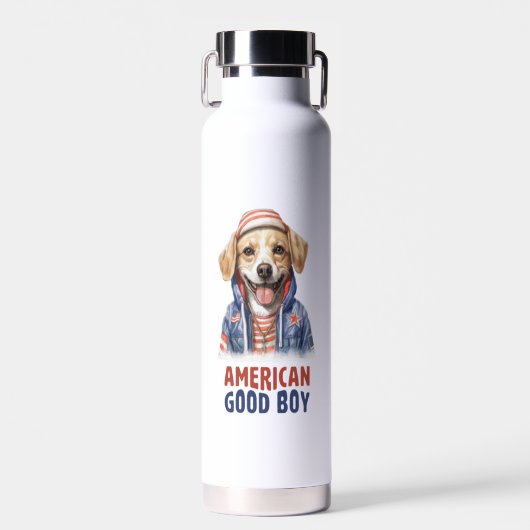 American GoodBoy Dog US Jacket im Juli Trinkflasche (Vorne)