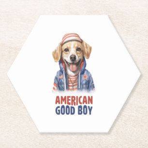 American GoodBoy Dog US Jacket im Juli Untersetzer