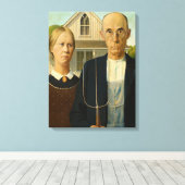 American Gothic, 1930 von Grant Wood Leinwanddruck (Insitu (Holzboden))