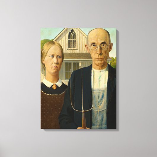 American Gothic, 1930 von Grant Wood Leinwanddruck (Vorderseite)