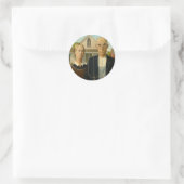 American Gothic, 1930 von Grant Wood Runder Aufkleber (Tasche)