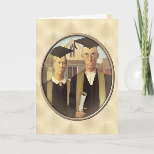 American Gothic Abschluss Cameo auf Gold Sheen Karte (Vorderseite)