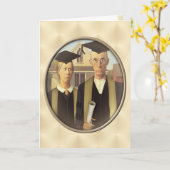 American Gothic Abschluss Cameo auf Gold Sheen Karte (Gelbe Blume)