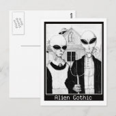 American Gothic, Alien Portraits, Außerirdischen Postkarte (Vorne/Hinten)