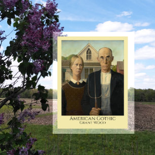 American Gothic, Americana, Grant Wood Postkarte