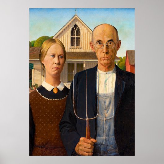 American Gothic by Grant Wood Poster (Vorne)