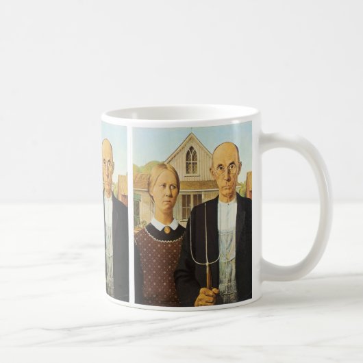 American Gothic by Grant Wood, Reproduktionskunst, Kaffeetasse (Rechts)