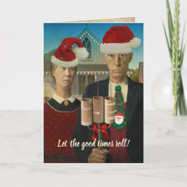 American Gothic Christmas Ließ die Rolle der guten Feiertagskarte