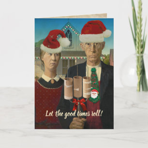 American Gothic Christmas Ließ die Rolle der guten Feiertagskarte