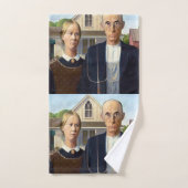 American Gothic Classic Painting Grant Wood Badhandtuch Set (Handtuch)