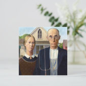 American Gothic Classic Painting Grant Wood Einladung (Stehend Vorderseite)