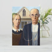 American Gothic Classic Painting Grant Wood Einladung (Stehend Vorderseite)