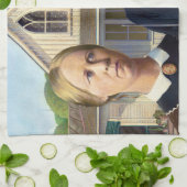 American Gothic Classic Painting Grant Wood Geschirrtuch (Gefaltet)