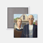 American Gothic Classic Painting Grant Wood Magnet (Vorderseite/Rückseite)