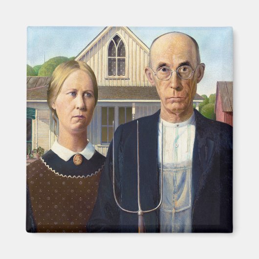 American Gothic Classic Painting Grant Wood Magnet (Vorne)