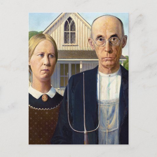 American Gothic Classic Painting Grant Wood Postkarte (Vorderseite)