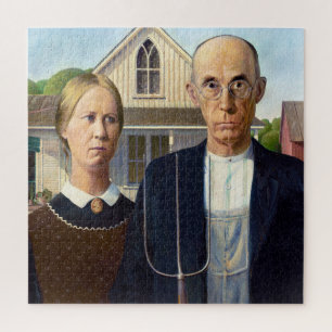 American Gothic Classic Painting Grant Wood Puzzle