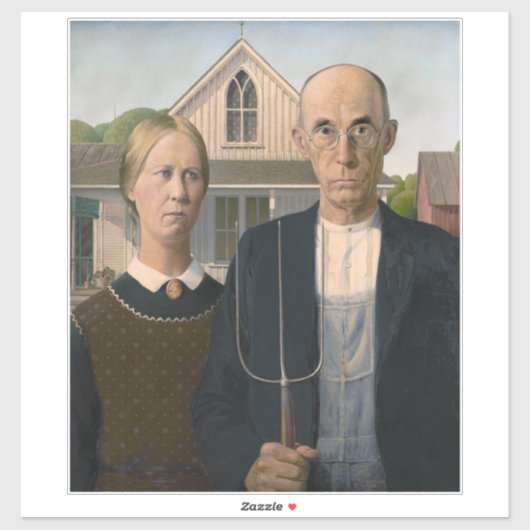 American Gothic: Country Life Poor Rural Bauer Aufkleber (Blatt)