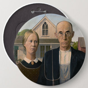 American Gothic: Country Life Poor Rural Bauer Button