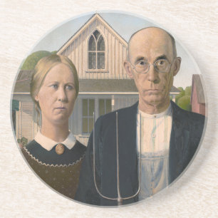 American Gothic: Country Life Poor Rural Bauer Getränkeuntersetzer