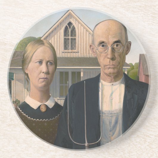 American Gothic: Country Life Poor Rural Bauer Getränkeuntersetzer (Vorne)