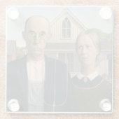 American Gothic: Country Life Poor Rural Bauer Glasuntersetzer (Rückseite)