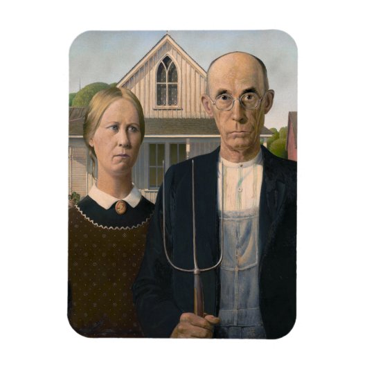 American Gothic: Country Life Poor Rural Bauer Magnet (Vertikal)