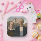 American Gothic: Country Life Poor Rural Bauer Pappteller (Party)