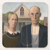American Gothic: Country Life Poor Rural Bauer Rechteckiger Pappuntersetzer (Vorderseite)