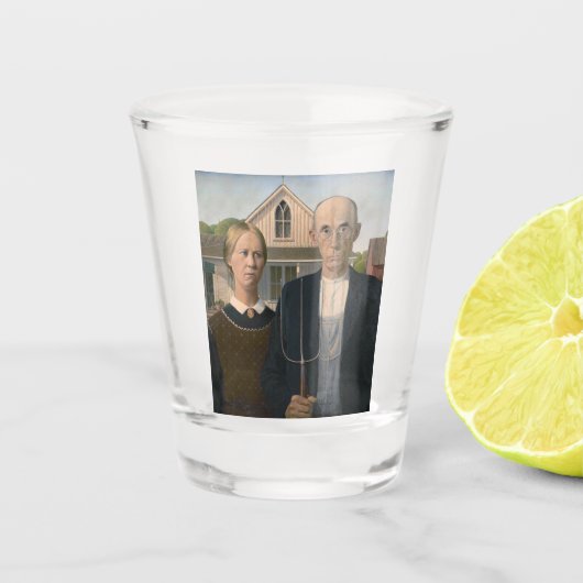 American Gothic: Country Life Poor Rural Bauer Schnapsglas (Vorderseite)