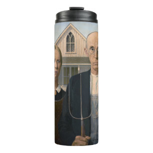 American Gothic: Country Life Poor Rural Bauer Thermosbecher