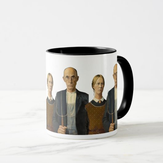 American Gothic couple Tasse (VorderseiteRechts)