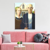 American Gothic Fine Art Oil Painting Leinwanddruck (Insitu (Wohnzimmer))