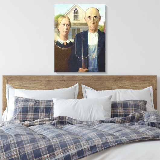 American Gothic Fine Art Oil Painting Leinwanddruck (Insitu (Schlafzimmer))