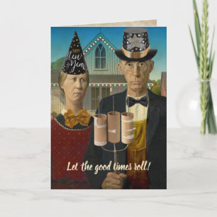 American Gothic Frohes Neues Jahr Lasst die guten  Feiertagskarte