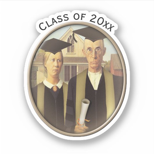 American Gothic Graduation Cameo  Aufkleber (Vorderseite)