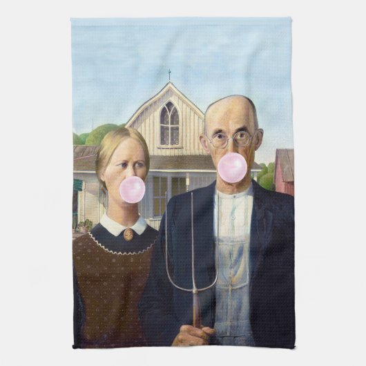 American Gothic Grant Wood Geschirrtuch (Vertikal)