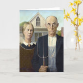 American Gothic - Grant Wood Karte (Gelbe Blume)