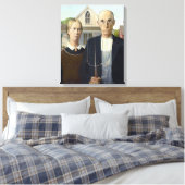 American Gothic - Grant Wood Leinwanddruck (Insitu (Schlafzimmer))