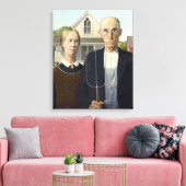 American Gothic - Grant Wood Leinwanddruck (Insitu (Wohnzimmer))
