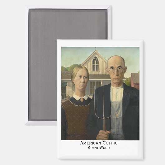 American Gothic, Grant Wood Magnet (Vorderseite/Rückseite)