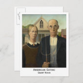 American Gothic, Grant Wood Older Version Postcard Postkarte (Vorne/Hinten)