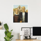 American Gothic, Grant Wood Poster (Heimbüro)