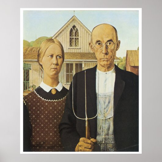 American Gothic, Grant Wood Poster (Vorne)