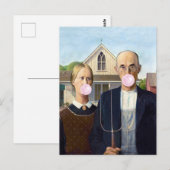 American Gothic Grant Wood Postkarte (Vorne/Hinten)