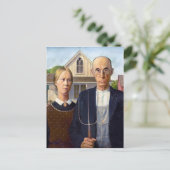 American Gothic | Grant Wood | Postkarte (Stehend Vorderseite)