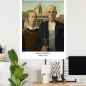 American Gothic, Grant Wood Print Poster (Heimbüro)